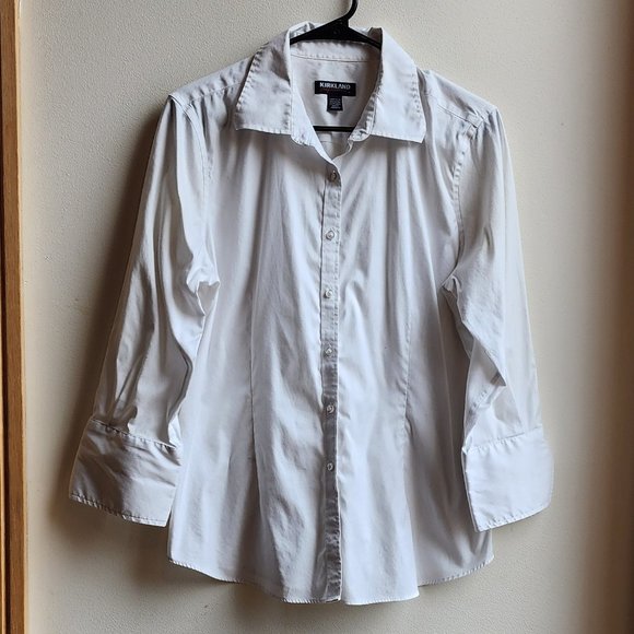 Kirkland Signature White Button Down Shirt Size Large - Picture 8 of 16